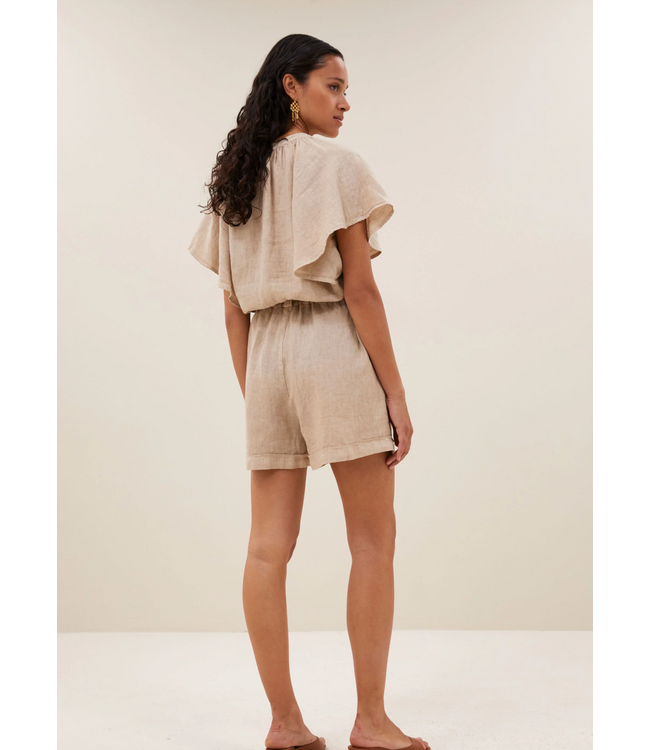 By Bar June Linen Shorts Biscuit