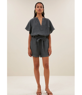 By Bar June Linen Shorts Charcoal