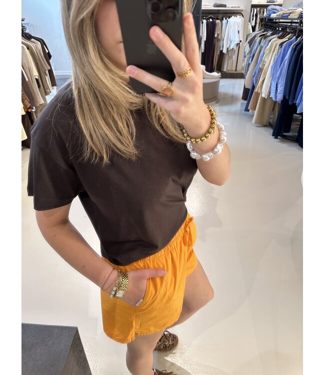 Closed Elasticated shorts spice orange