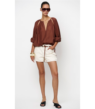 Dante 6 Menton Fringed Denim Shorts Off-White