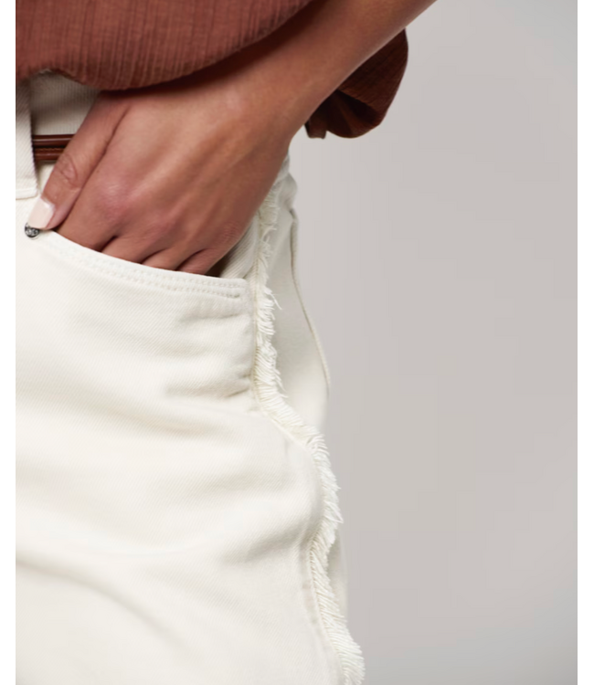 Dante 6 Menton Fringed Denim Shorts Off-White