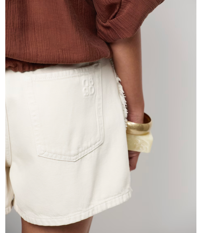 Dante 6 Menton Fringed Denim Shorts Off-White