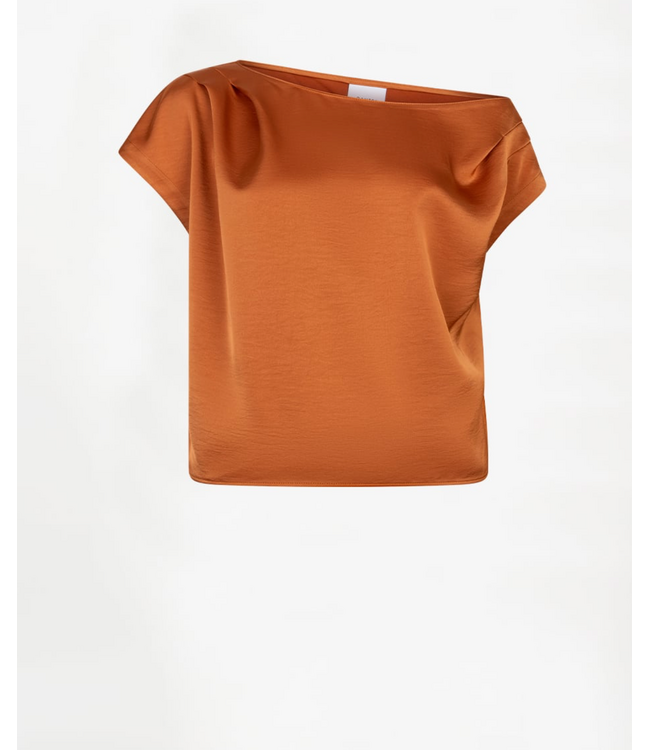 Dante 6 Roam Satin Drapey Top Sunset Orange