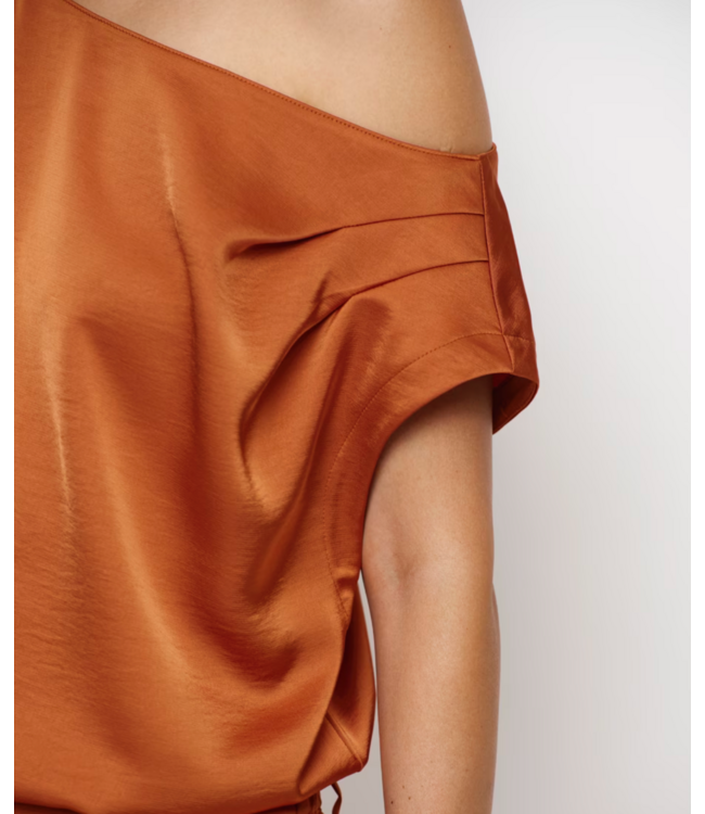 Dante 6 Roam Satin Drapey Top Sunset Orange