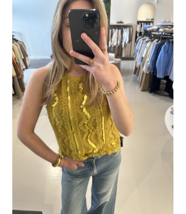 Dante 6 Noi Sequins Tanktop Solar Lime