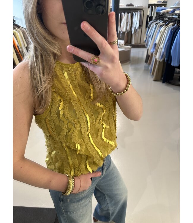 Dante 6 Noi Sequins Tanktop Solar Lime