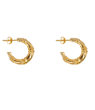 Betty Bogaers Copy of Heart Chain Stud One Piece Earing Gold