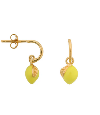 Betty Bogaers Lemon Stud Hoop Earring Gold (one piece)