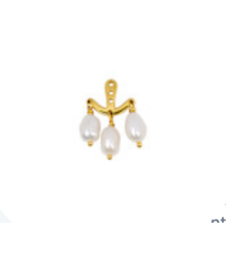 Betty Bogaers Add-On Pearls Ear Jacket Gold (one piece)