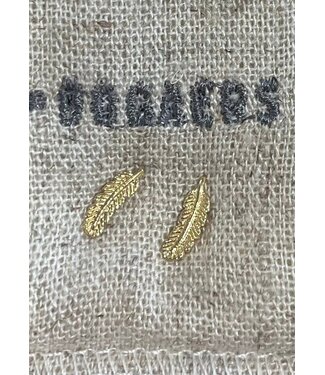 Betty Bogaers Little Feather Stud earring Gold (one piece)