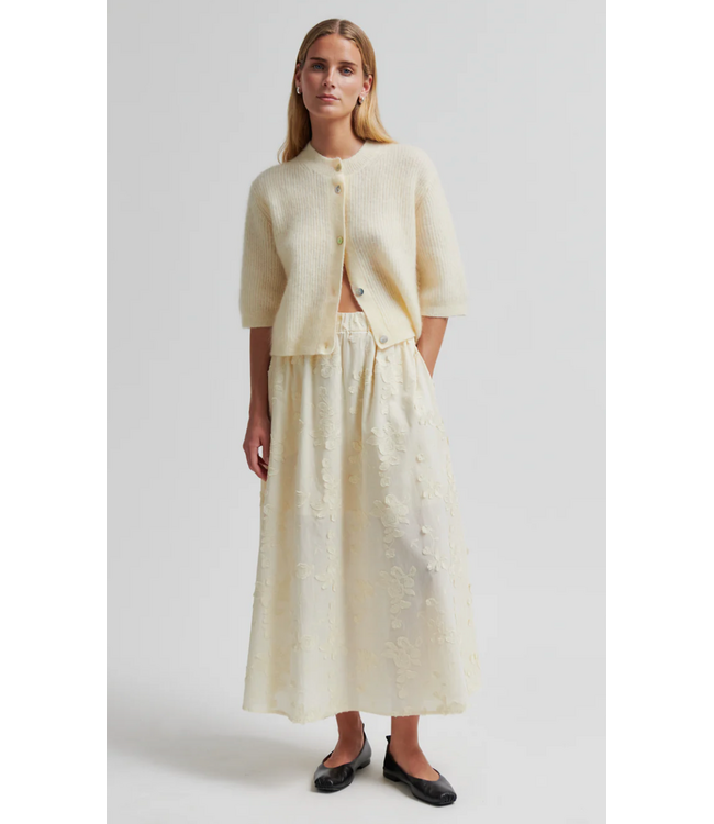 Second Female Andrea Knit Rib Cardigan Alabaster Gleam