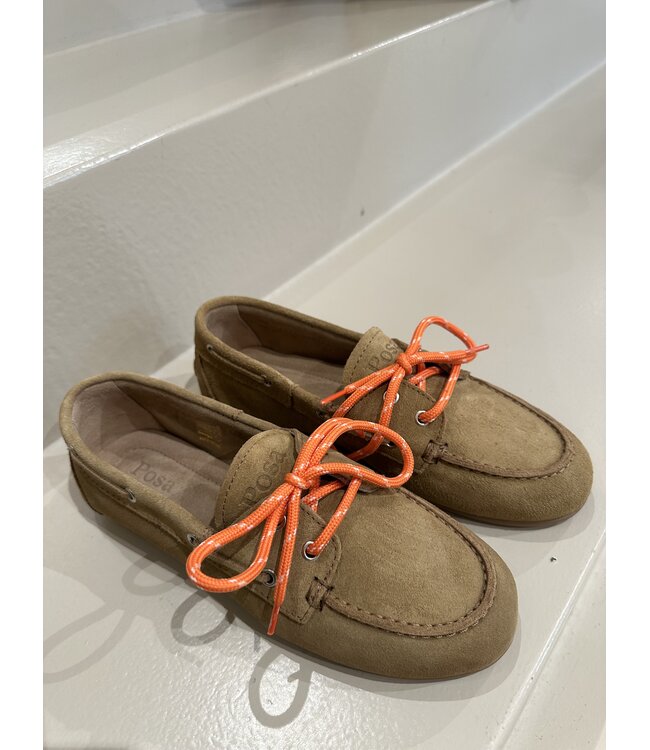 Posa Boat Loafer Suede Tan