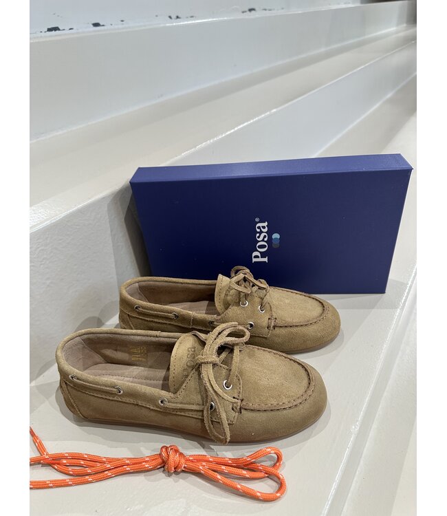 Posa Boat Loafer Suede Tan