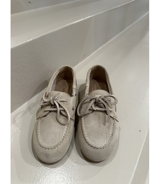 Posa Boat Loafer Suede Light Taupe
