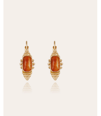 Gas Bijoux Serti Talisman Earrings Orange