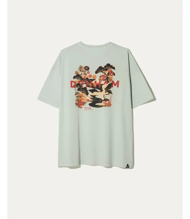 Denham Kansai graphic tee Mercury green