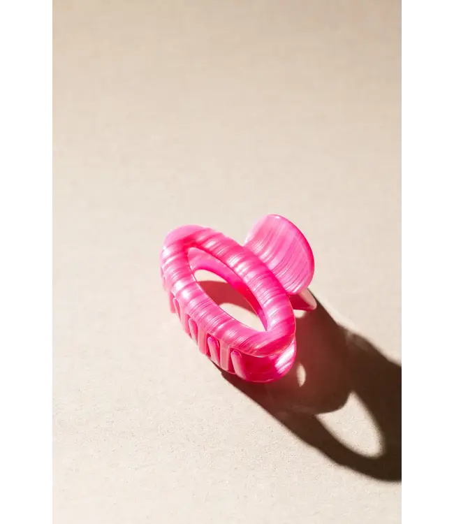 Aura viva claw clip rond pink