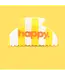Forever happy claw clip yellow/white