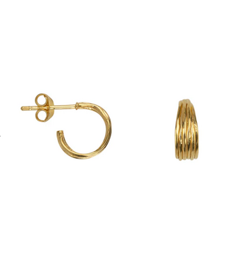 Betty Bogaers Copy of Hammered Heart Stud Earring Gold (one piece)