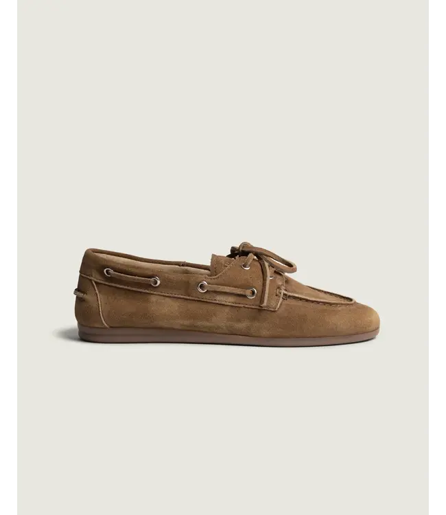 Posa Boat Loafer Suede Camel