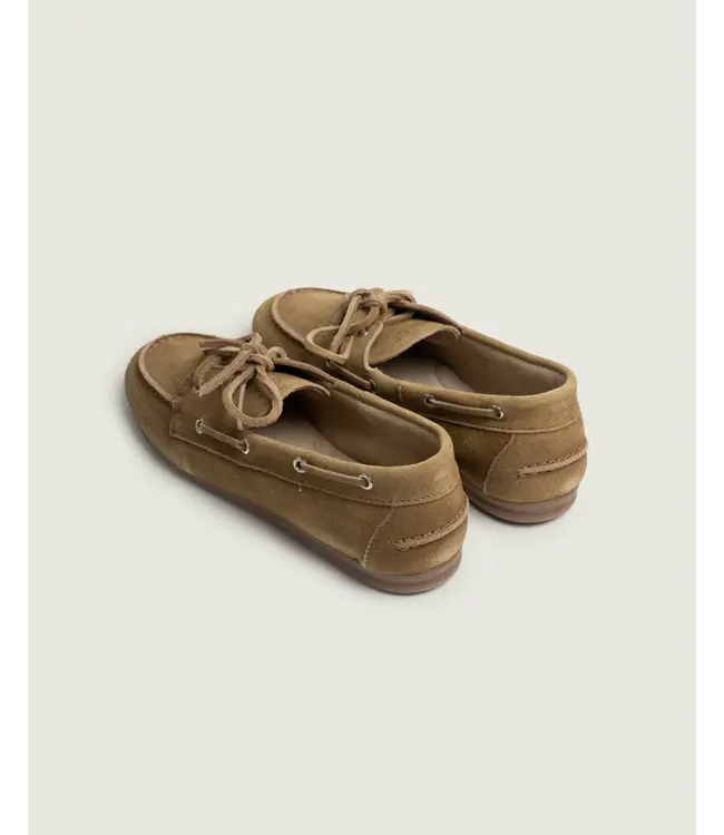 Posa Boat Loafer Suede Camel