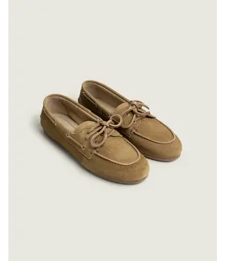 Posa Boat Loafer Suede Camel