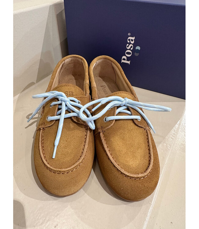 Posa Boat Loafer Suede Camel