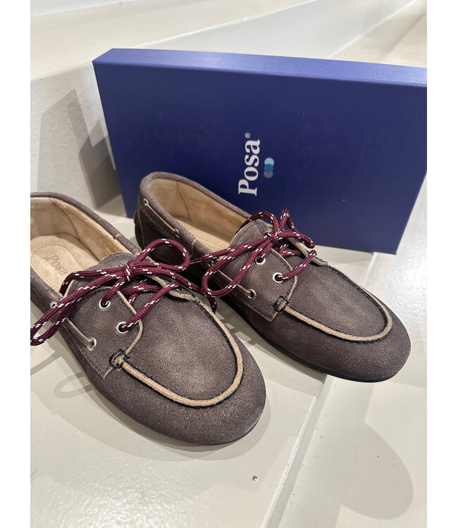 Posa Boat Loafer Brushed Suede Daytona Grey