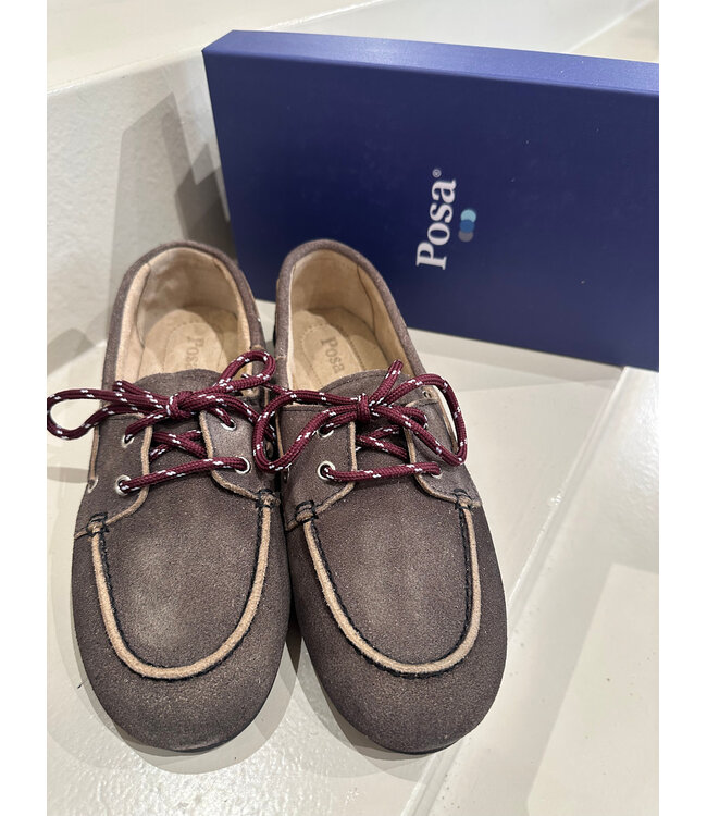 Posa Boat Loafer Brushed Suede Daytona Grey