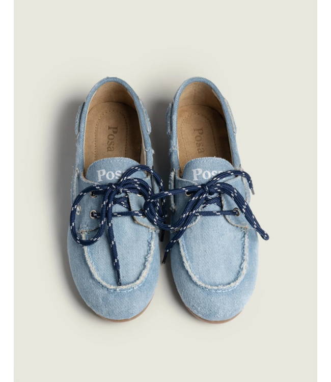 Posa Boat Loafer Light Blue Denim