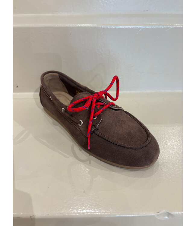 Posa Boat Loafer Suede  cocoa brown