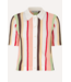 Stine Goya Tricot Knit Short Sleeve Polo Baseball Pinstripes
