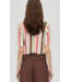 Stine Goya Tricot Knit Short Sleeve Polo Baseball Pinstripes