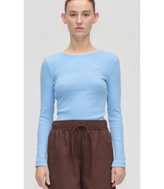 Stine Goya Long Sleeve Rib Top Bel Air Blue