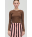 Stine Goya Long Sleeve Rib Top Chicory Coffee