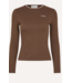 Stine Goya Long Sleeve Rib Top Chicory Coffee