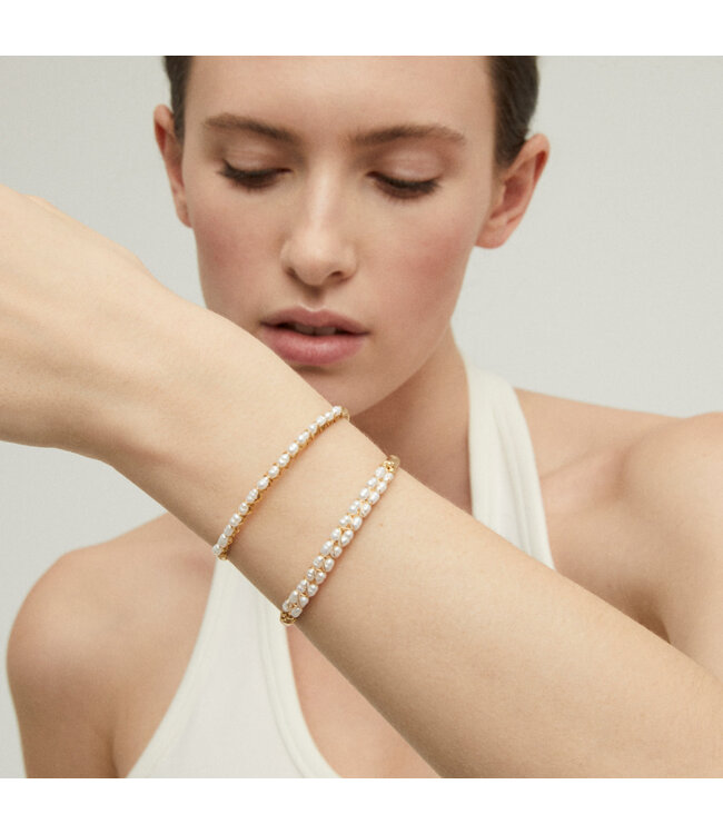 Gas Bijoux Lyre Bangle bracelet White Pearls