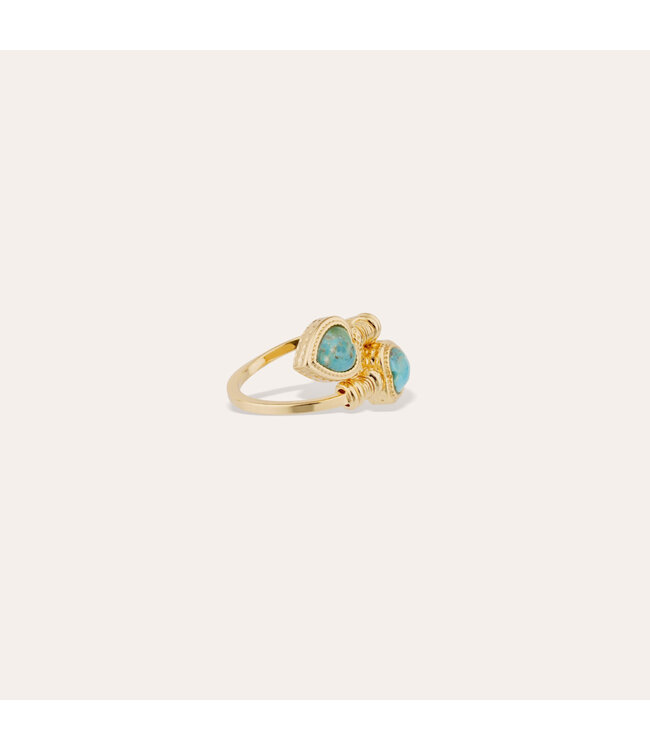 Gas Bijoux Duality Amore Ring Turquoise