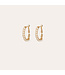 Gas Bijoux Lyre Hoop Earring White Pearl