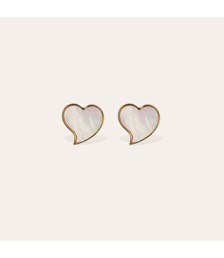 Gas Bijoux Mirage Heart Stud Earring White Pearl