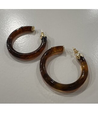 Gas Bijoux Caftan Hoop earring Brown Gold 1