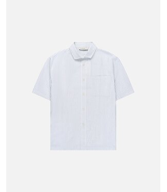 The GoodPeople Santi short sleeve stripe shirt white blue