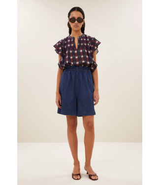 By Bar Danee Ikat Blouse Wine