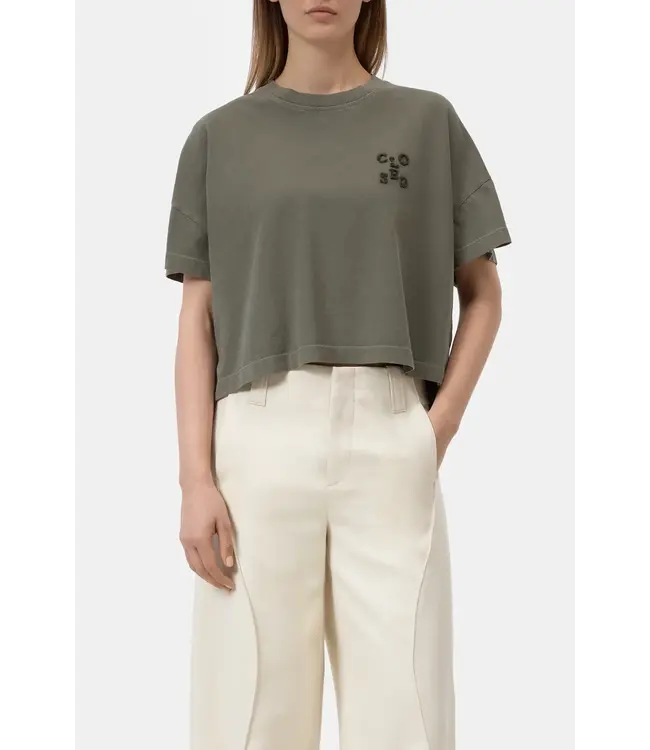 Closed Cropped t-shirt Cypress Green
