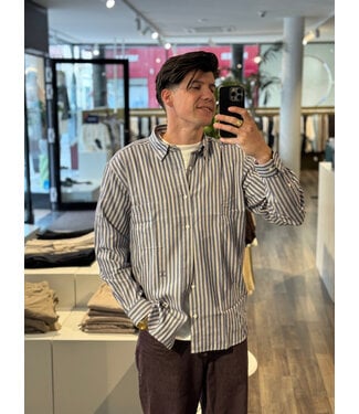 Closed stripe shirt button down cotton