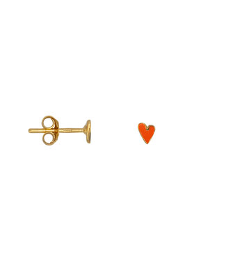 Betty Bogaers mini heart stud neon coral (one piece)