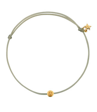 Betty Bogaers mini smiley rope bracelet moss green and gold