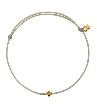Betty Bogaers Copy of mini smiley rope bracelet moss green and gold