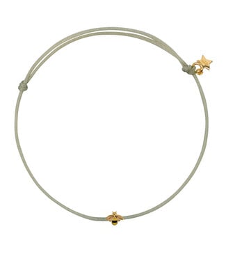 Betty Bogaers mini bee rope bracelet moss green and gold