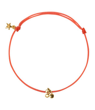 Betty Bogaers Cherry bracelet gold pink rope